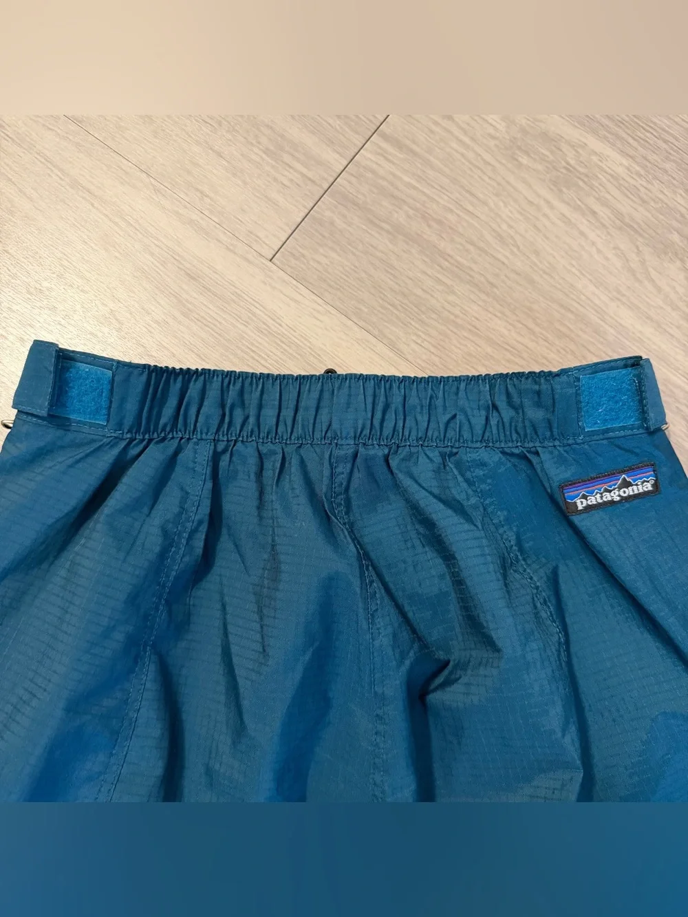 Patagonia Vintage, Full Zip, Rain Windbreaker Pants, Outdoor Shell Blue | W S